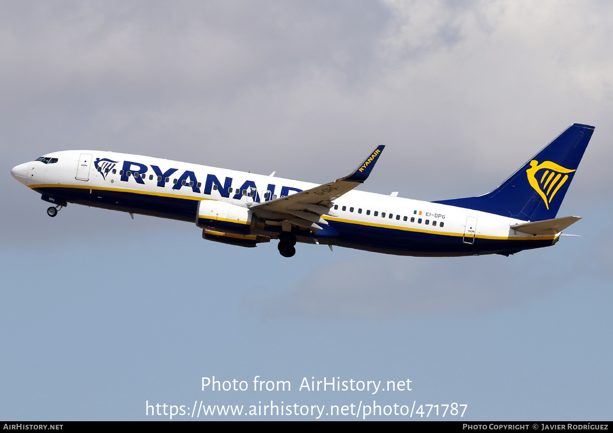 Aircraft Photo of EI-DPG | Boeing 737-8AS | Ryanair | AirHistory.net #471787