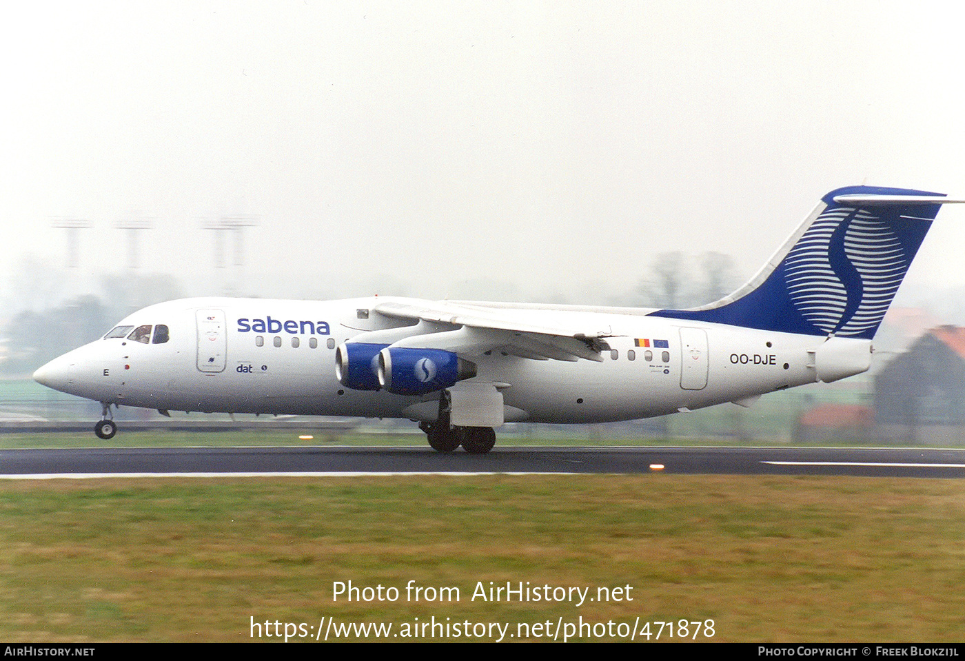 Aircraft Photo of OO-DJE | British Aerospace BAe-146-200 | Sabena | AirHistory.net #471878