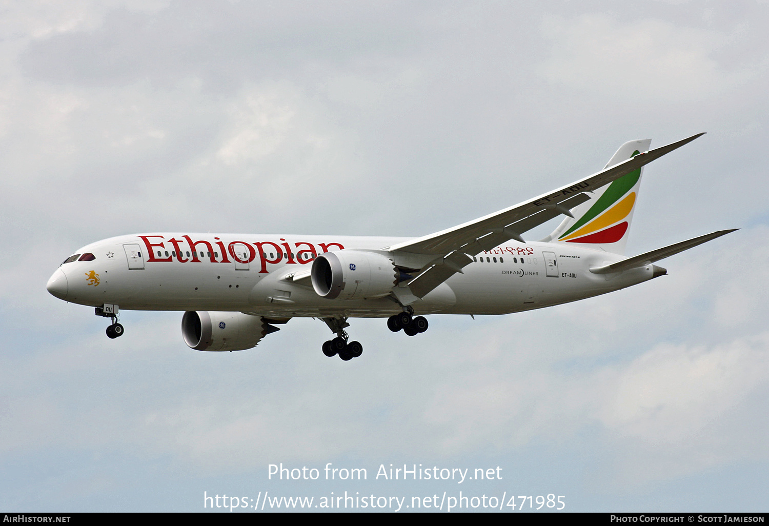 Aircraft Photo of ET-AOU | Boeing 787-8 Dreamliner | Ethiopian Airlines | AirHistory.net #471985