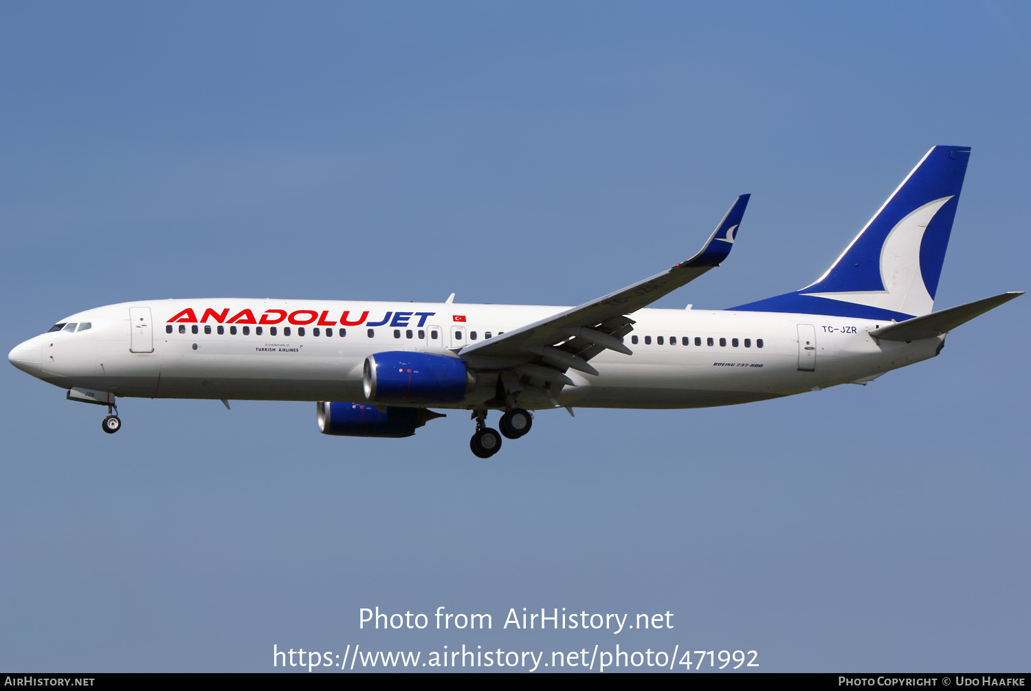 Aircraft Photo of TC-JZR | Boeing 737-8JP | AnadoluJet | AirHistory.net #471992