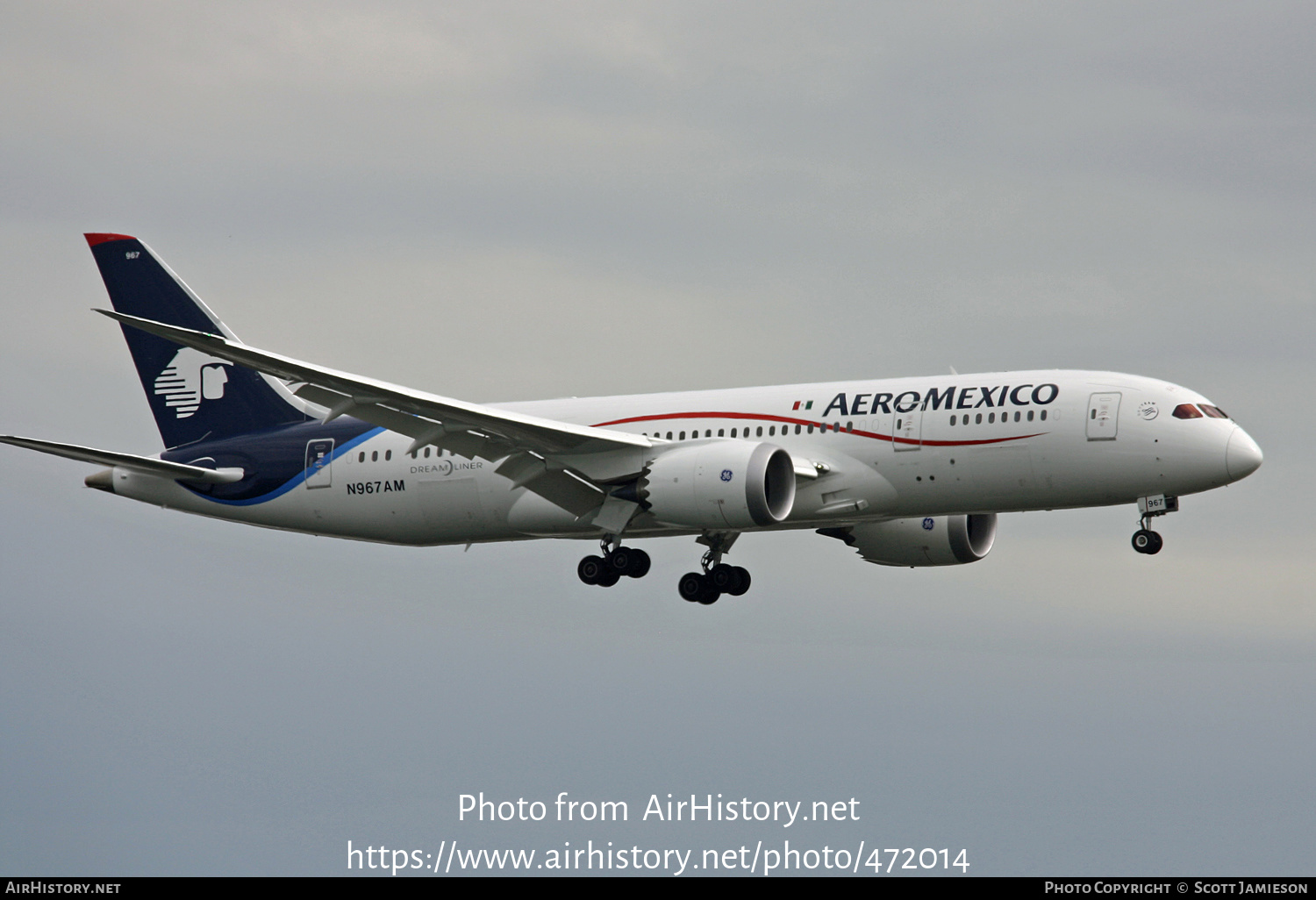 Aircraft Photo of N967AM | Boeing 787-8 Dreamliner | AeroMéxico | AirHistory.net #472014