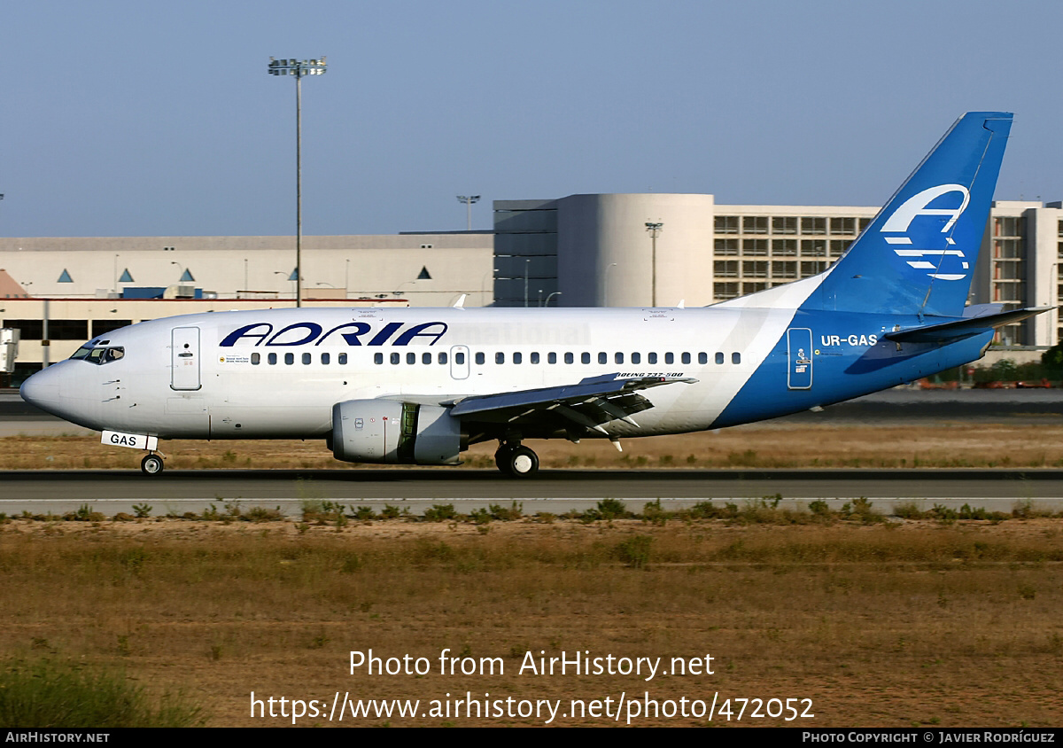 Aircraft Photo of UR-GAS | Boeing 737-528 | Adria Airways | AirHistory.net #472052