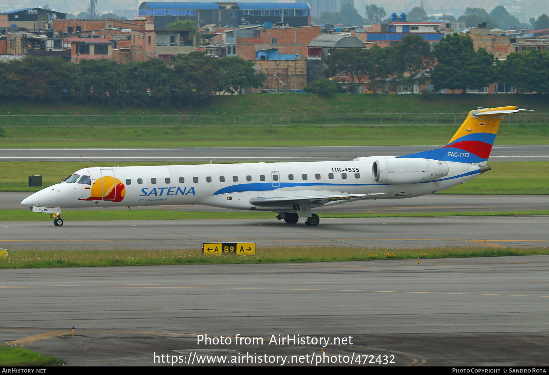 Aircraft Photo of FAC-1172 / HK-4535 | Embraer ERJ-145LR (EMB-145LR) | Colombia - Satena | AirHistory.net #472432