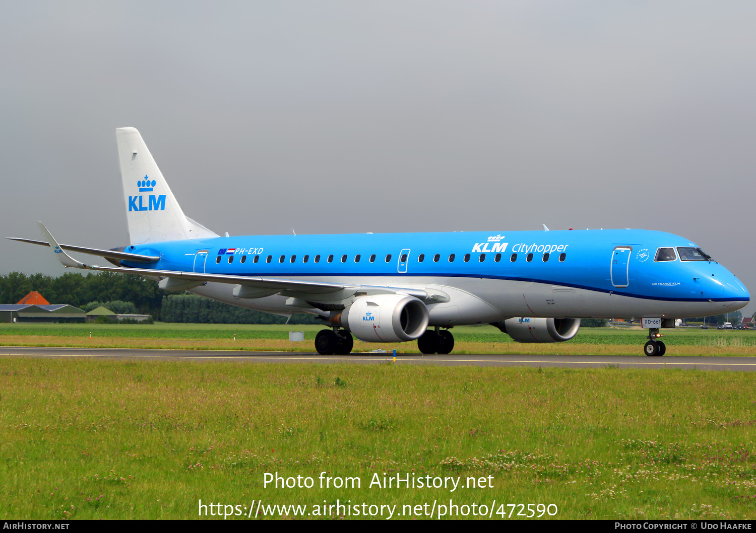 Aircraft Photo of PH-EXD | Embraer 190STD (ERJ-190-100STD) | KLM Cityhopper | AirHistory.net #472590