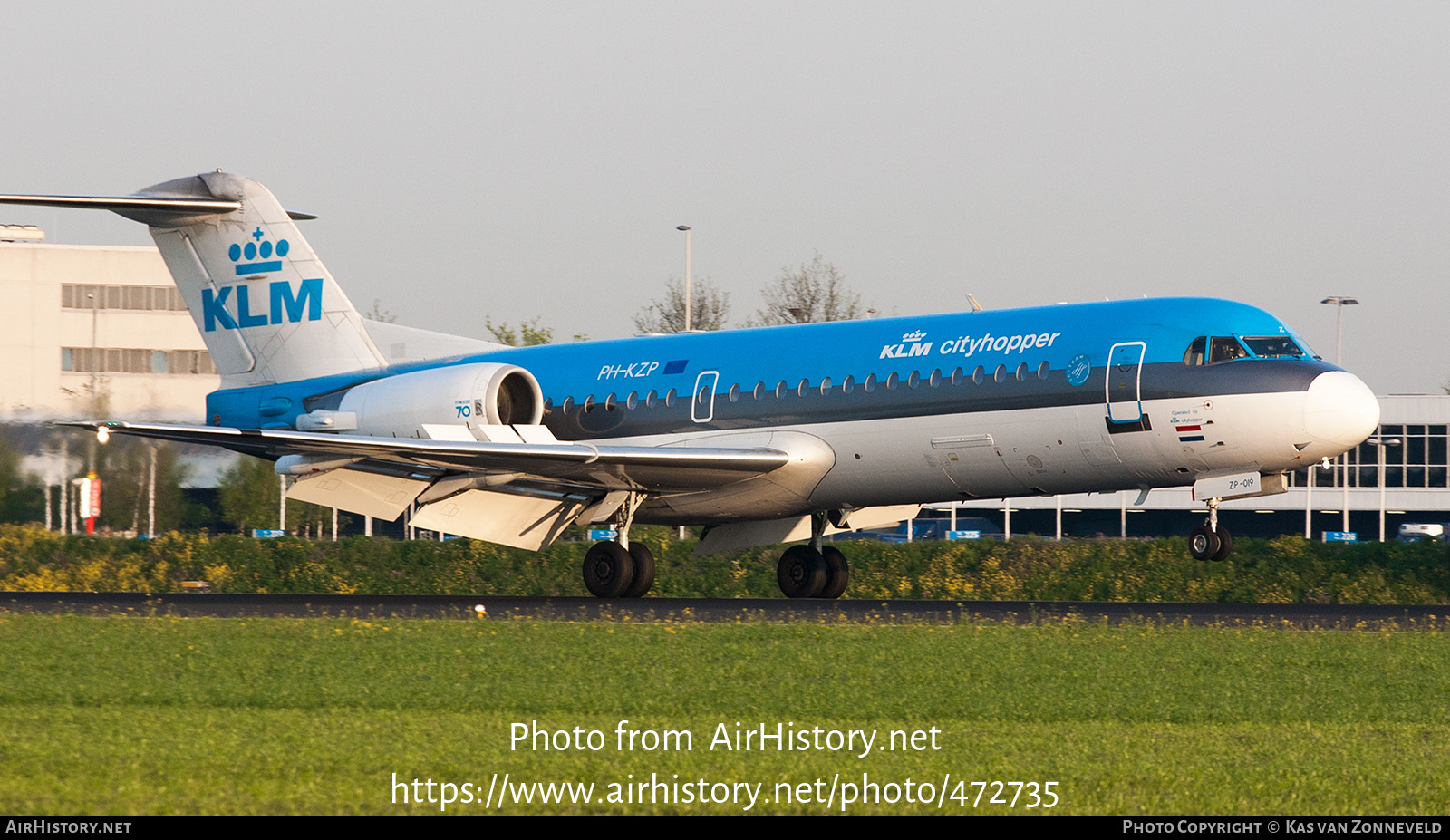 Aircraft Photo of PH-KZP | Fokker 70 (F28-0070) | KLM Cityhopper | AirHistory.net #472735