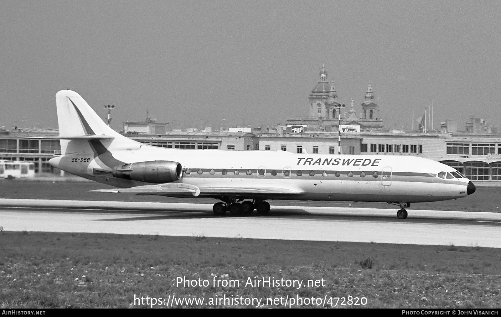 Aircraft Photo of SE-DEB | Sud SE-210 Caravelle 10B1R | Transwede Airways | AirHistory.net #472820