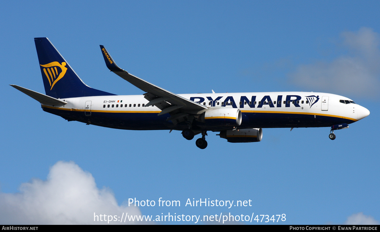 Aircraft Photo of EI-DHH | Boeing 737-8AS | Ryanair | AirHistory.net #473478