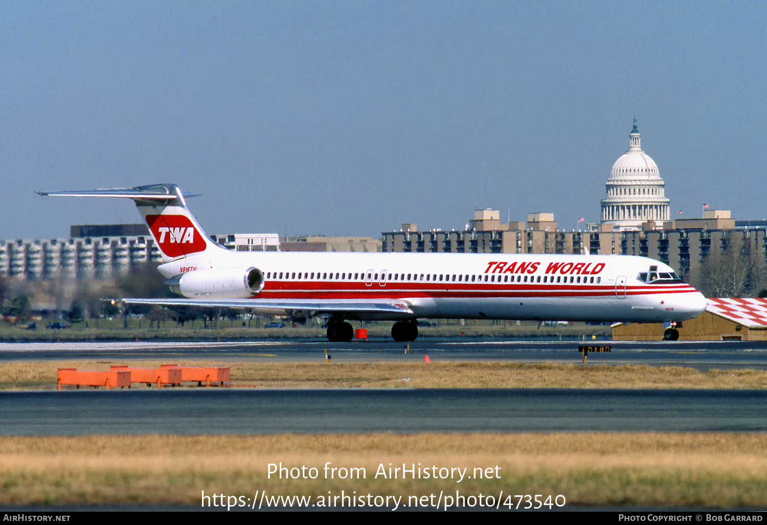 Aircraft Photo of N916TW | McDonnell Douglas MD-82 (DC-9-82) | Trans World Airlines - TWA | AirHistory.net #473540