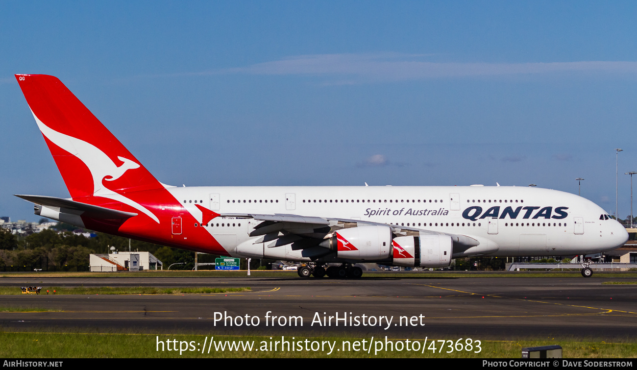 Aircraft Photo of VH-OQG | Airbus A380-842 | Qantas | AirHistory.net #473683