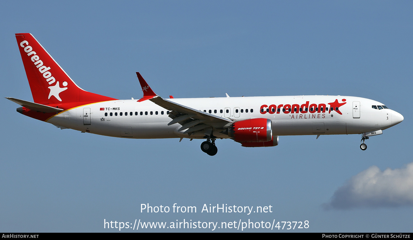 Aircraft Photo of TC-MKS | Boeing 737-8 Max 8 | Corendon Airlines | AirHistory.net #473728