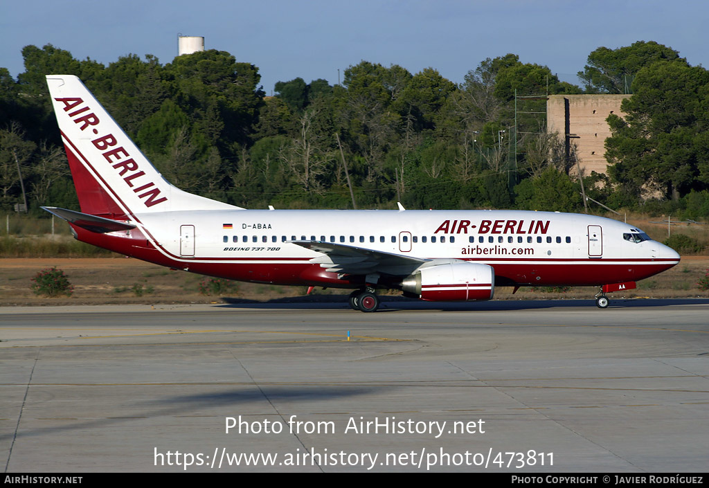 Aircraft Photo of D-ABAA | Boeing 737-76Q | Air Berlin | AirHistory.net #473811