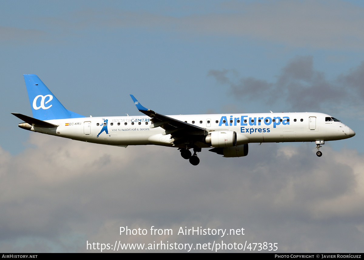 Aircraft Photo of EC-KRJ | Embraer 195LR (ERJ-190-200LR) | Air Europa Express | AirHistory.net #473835