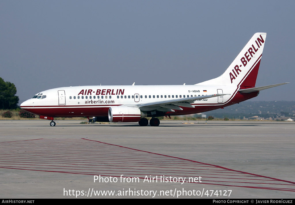 Aircraft Photo of D-ABAB | Boeing 737-76Q | Air Berlin | AirHistory.net #474127