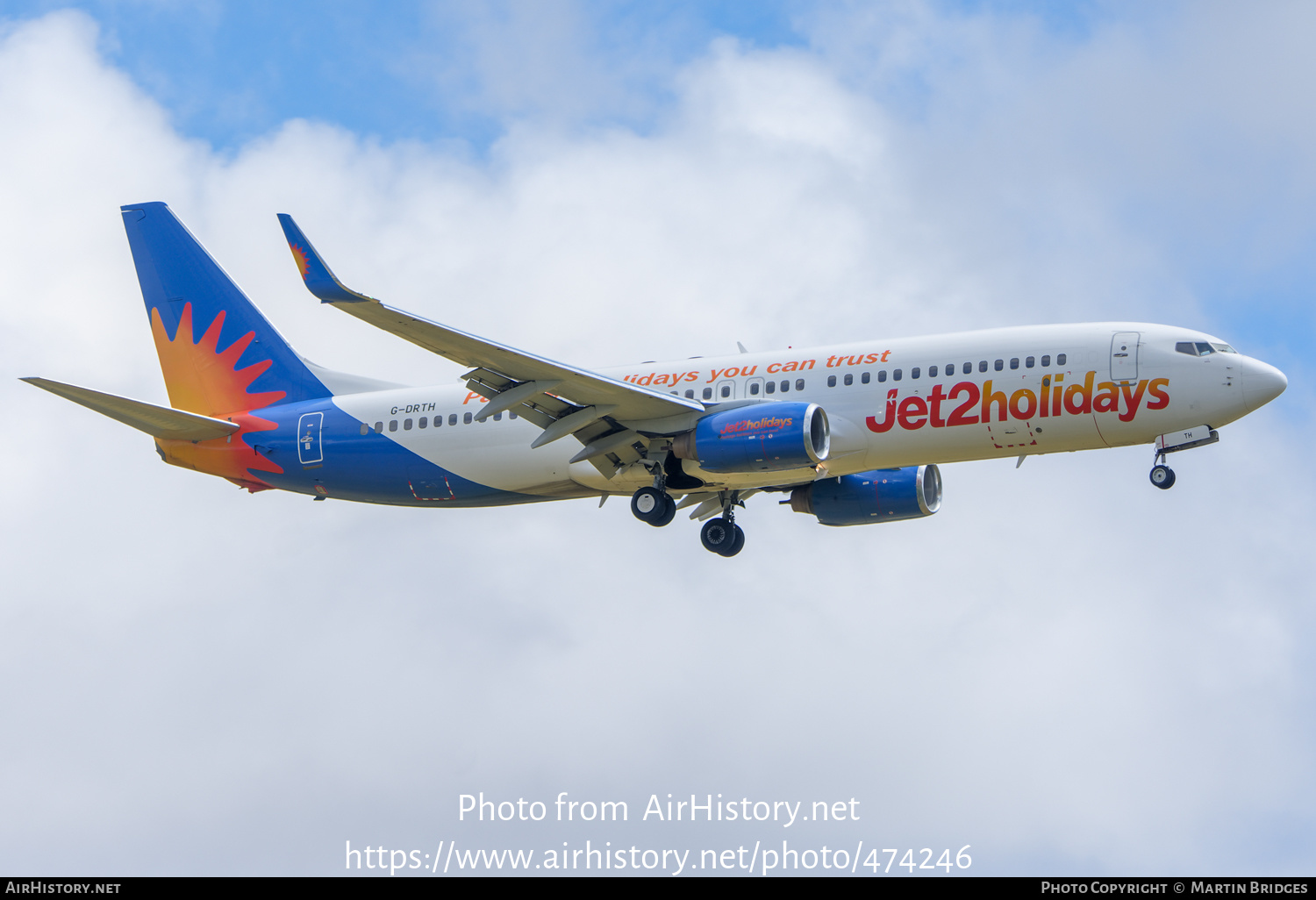 Aircraft Photo of G-DRTH | Boeing 737-8BK | Jet2 Holidays | AirHistory.net #474246