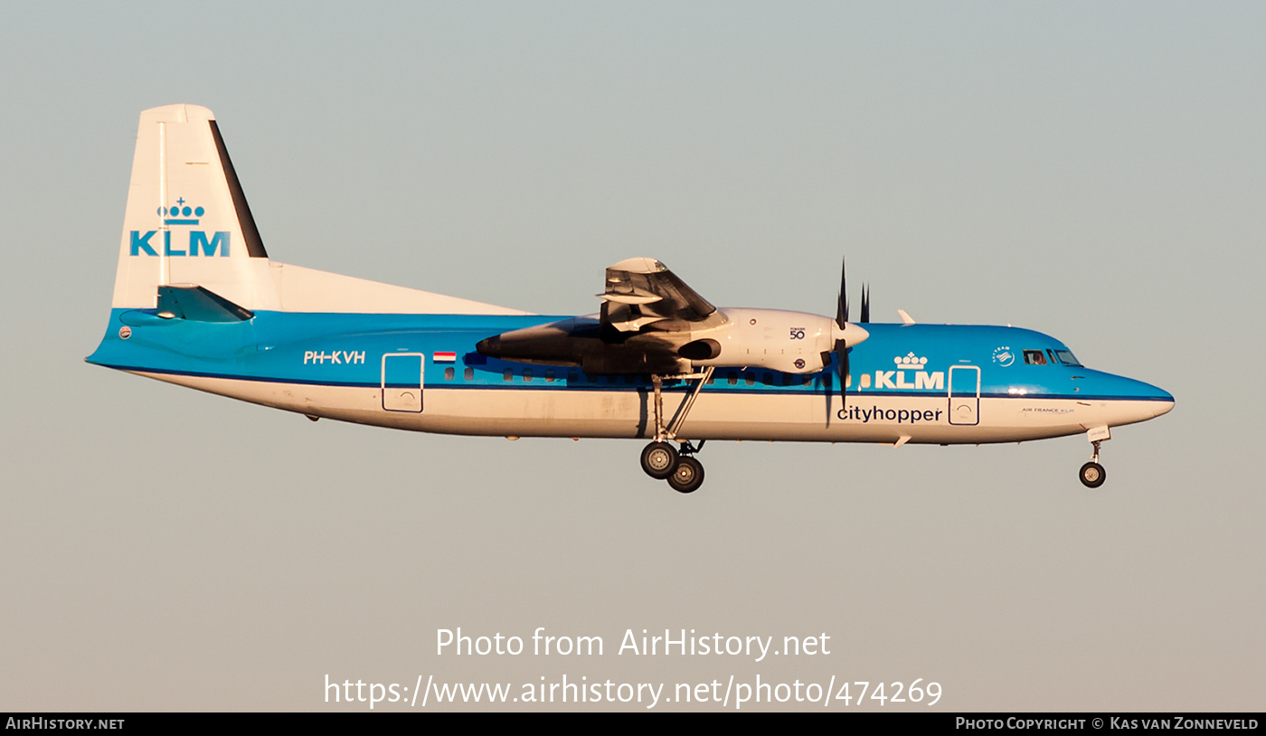 Aircraft Photo of PH-KVH | Fokker 50 | KLM Cityhopper | AirHistory.net #474269