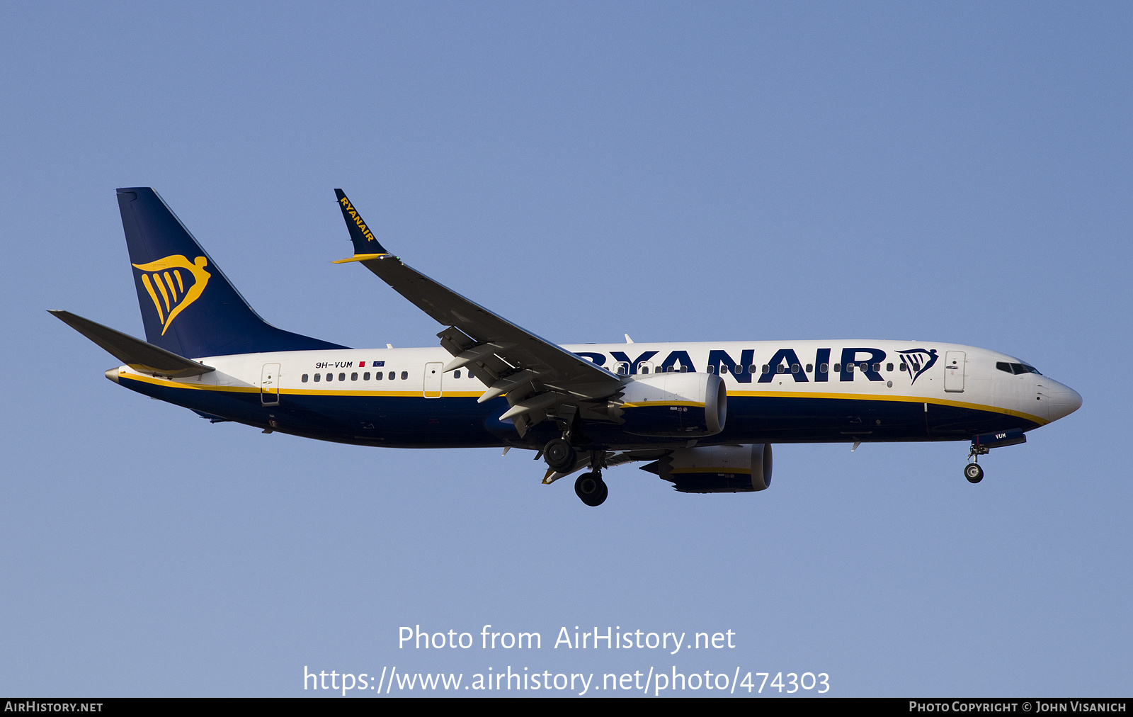 Aircraft Photo of 9H-VUM | Boeing 737-8200 Max 200 | Ryanair | AirHistory.net #474303