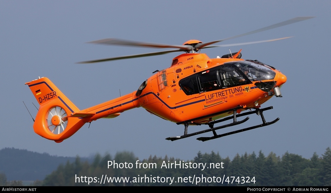 Aircraft Photo of D-HZSR | Airbus Helicopters H-135 (EC-135T-3) | Luftrettung - Bundesministerium des Innern | AirHistory.net #474324