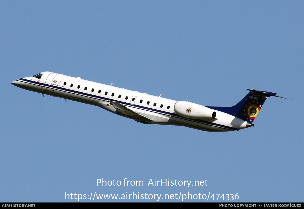 Aircraft Photo of CE-03 | Embraer ERJ-145LR (EMB-145LR) | Belgium - Air Force | AirHistory.net #474336