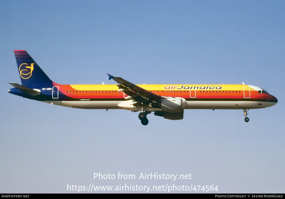 Aircraft Photo of 6Y-JMD | Airbus A321-211 | Air Jamaica | AirHistory.net #474564