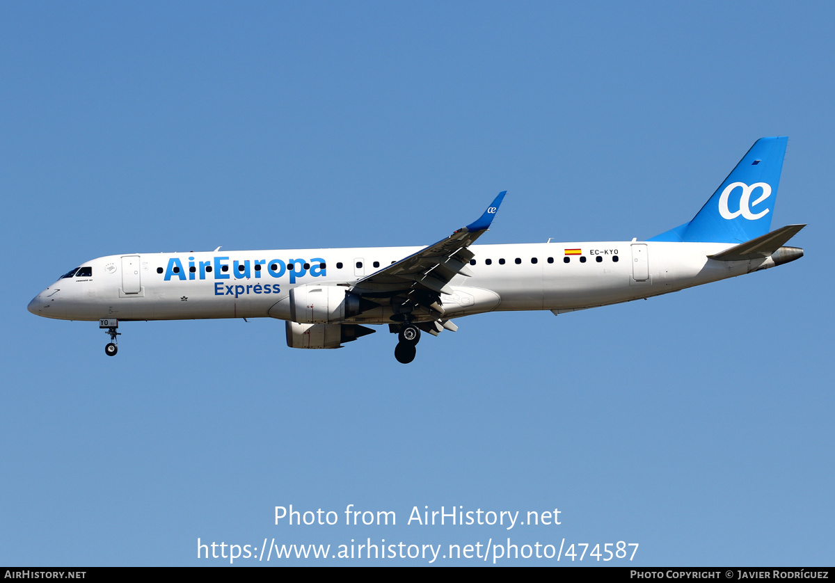 Aircraft Photo of EC-KYO | Embraer 195SR (ERJ-190-200SR) | Air Europa Express | AirHistory.net #474587