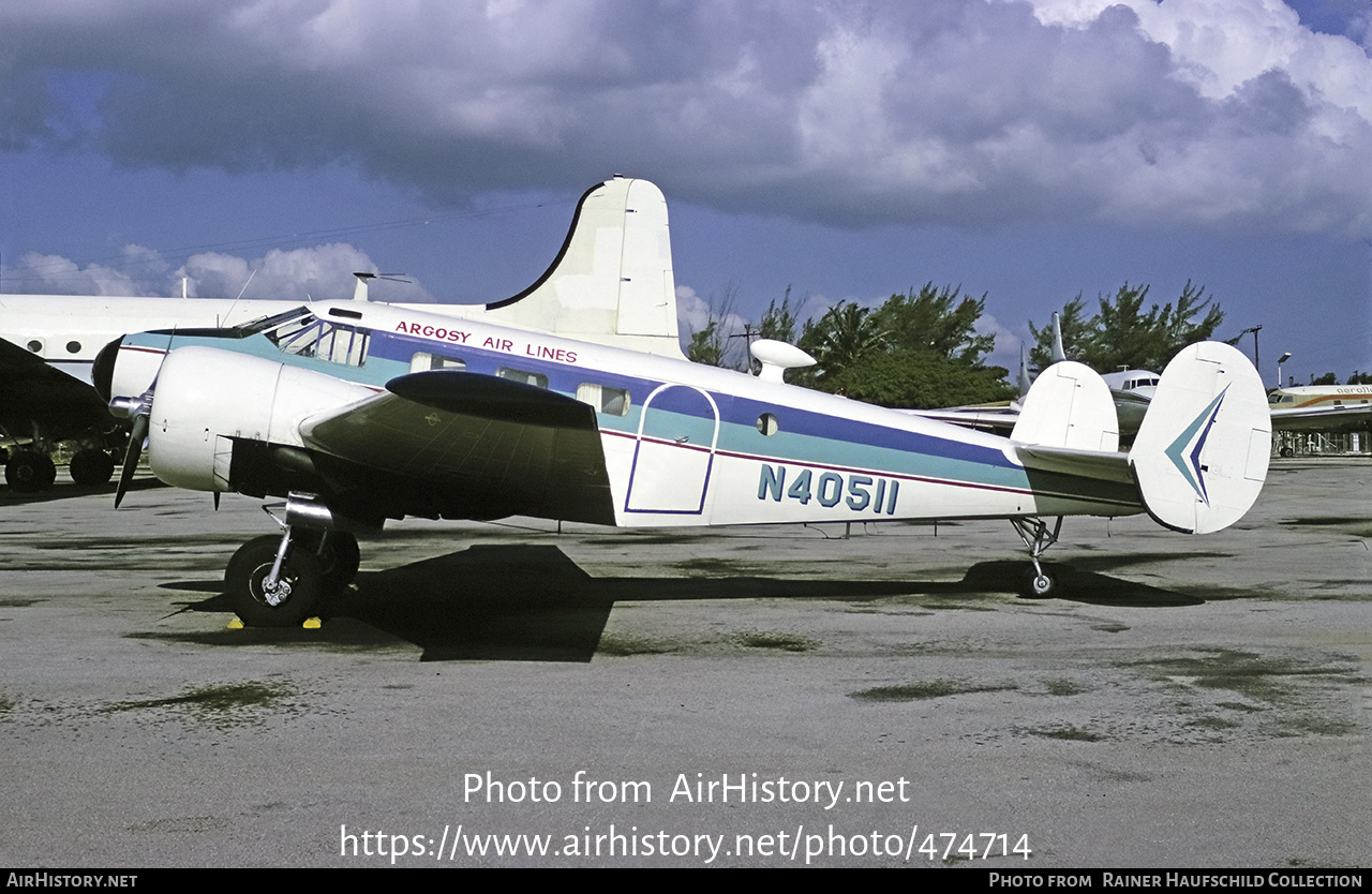 Aircraft Photo of N40511 | Beech D18S | Argosy Air Lines | AirHistory.net #474714