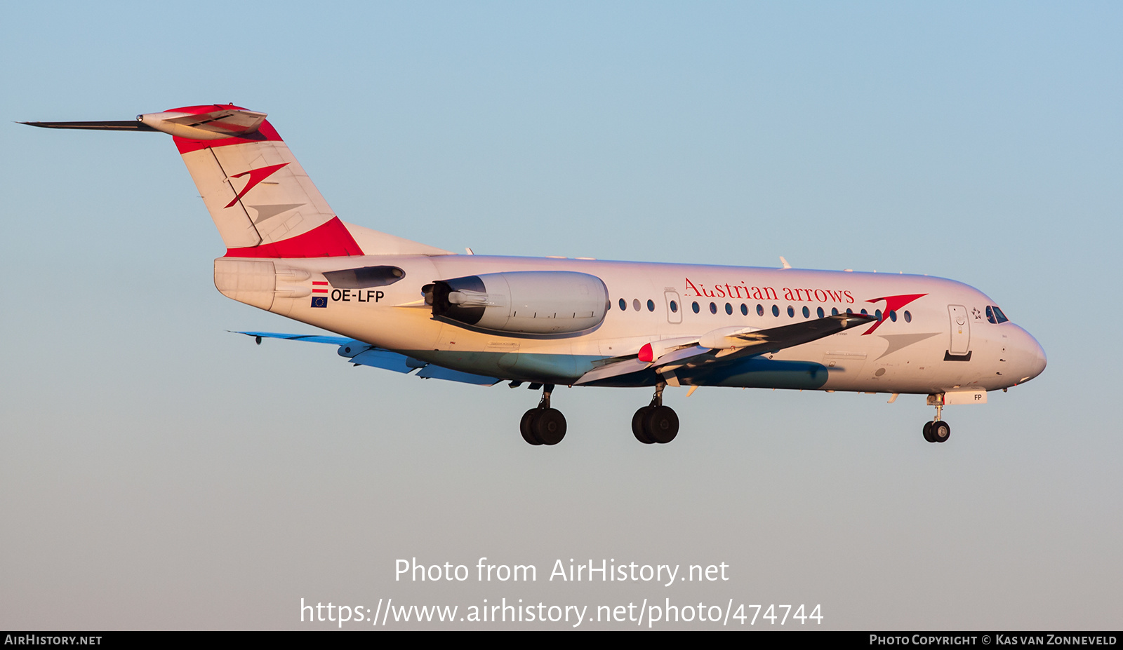 Aircraft Photo of OE-LFP | Fokker 70 (F28-0070) | Austrian Arrows | AirHistory.net #474744