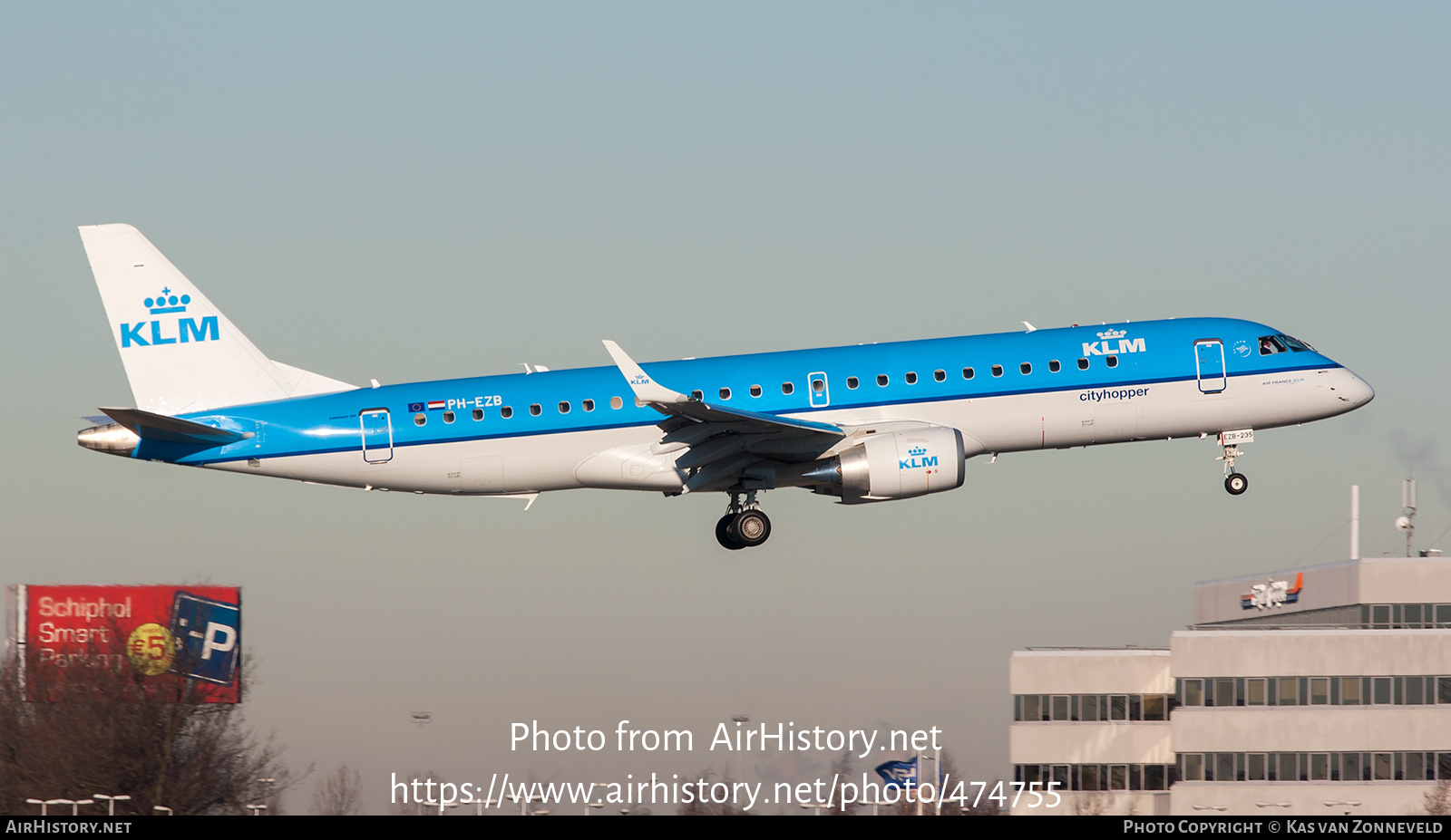 Aircraft Photo of PH-EZB | Embraer 190STD (ERJ-190-100STD) | KLM Cityhopper | AirHistory.net #474755