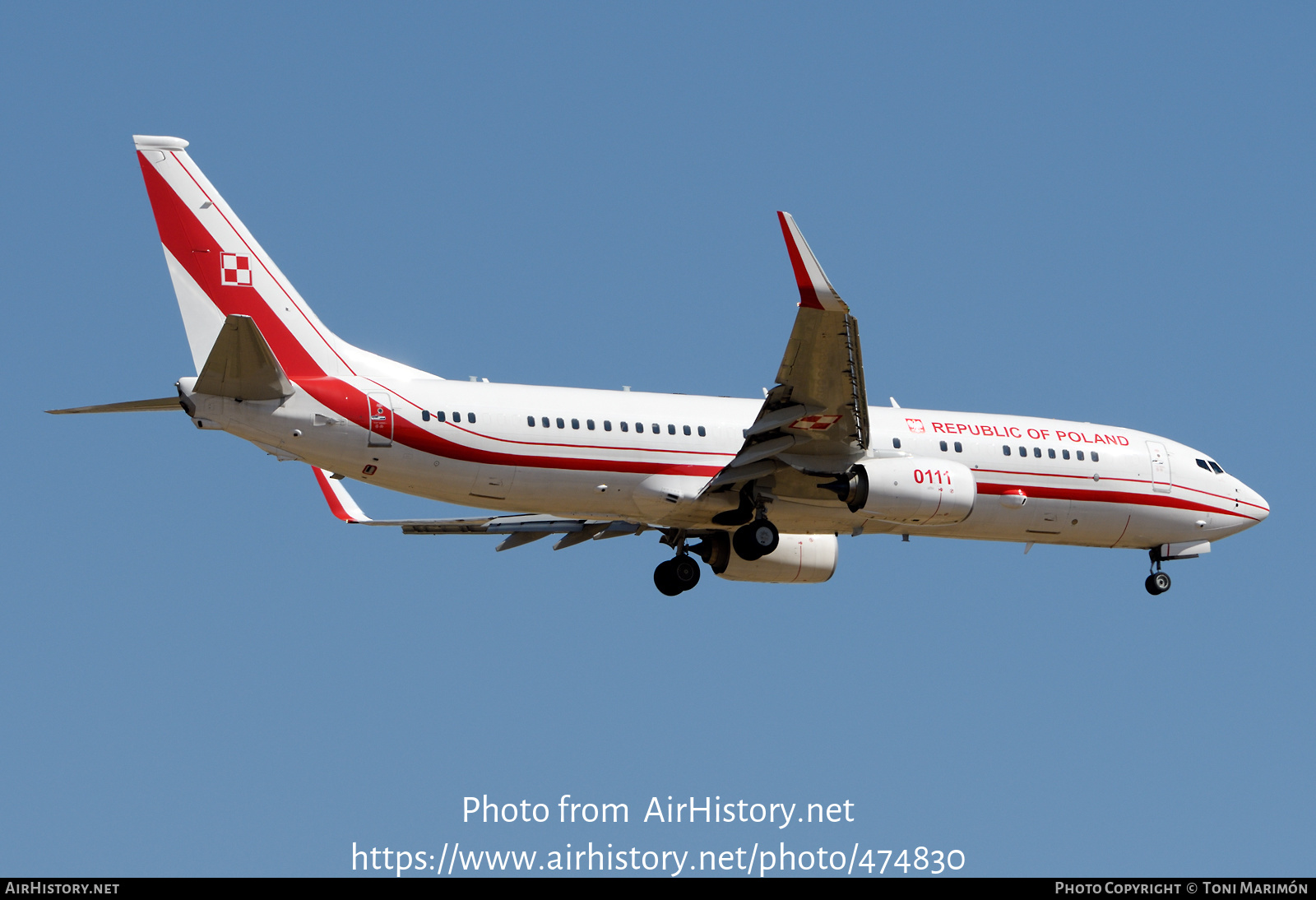 Aircraft Photo of 0111 | Boeing 737-800 BBJ2 | Poland - Air Force | AirHistory.net #474830