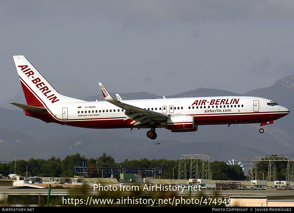 Aircraft Photo of D-ABAD | Boeing 737-86J | Air Berlin | AirHistory.net #474949