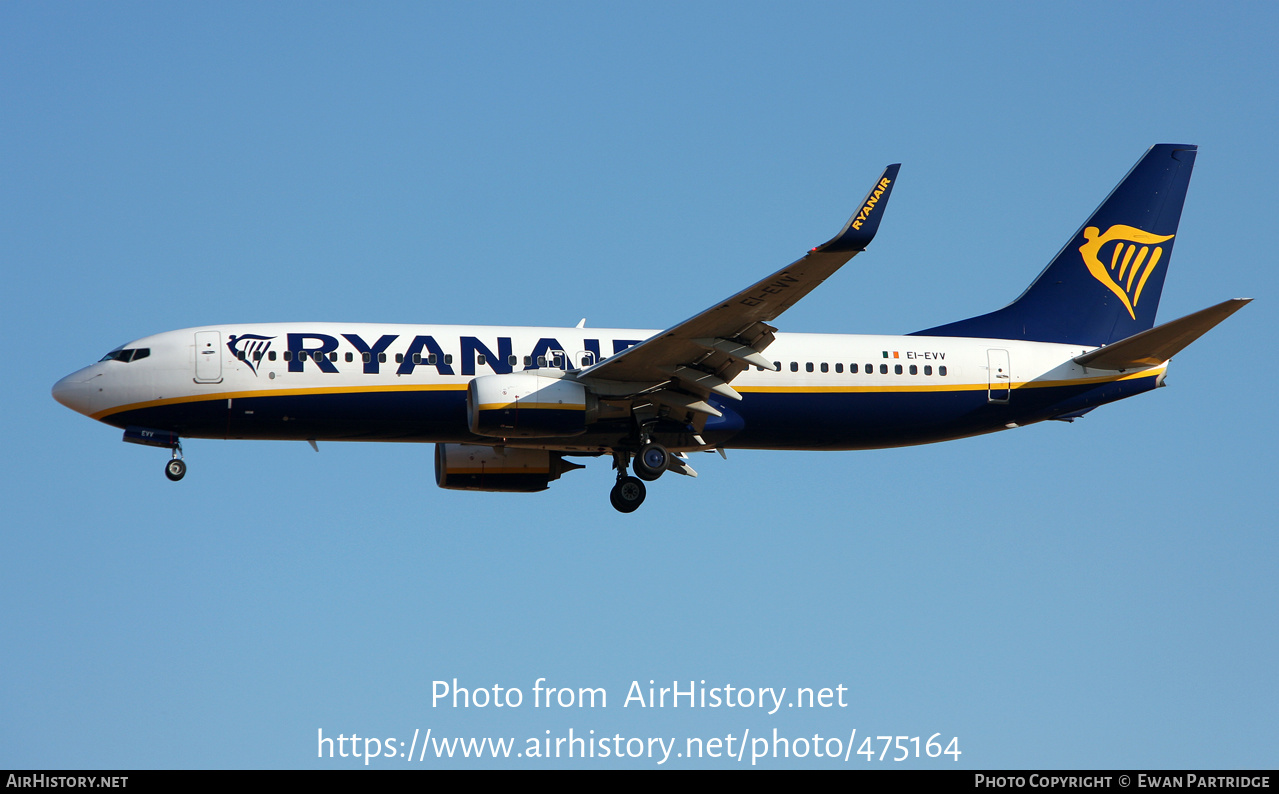 Aircraft Photo of EI-EVV | Boeing 737-8AS | Ryanair | AirHistory.net #475164