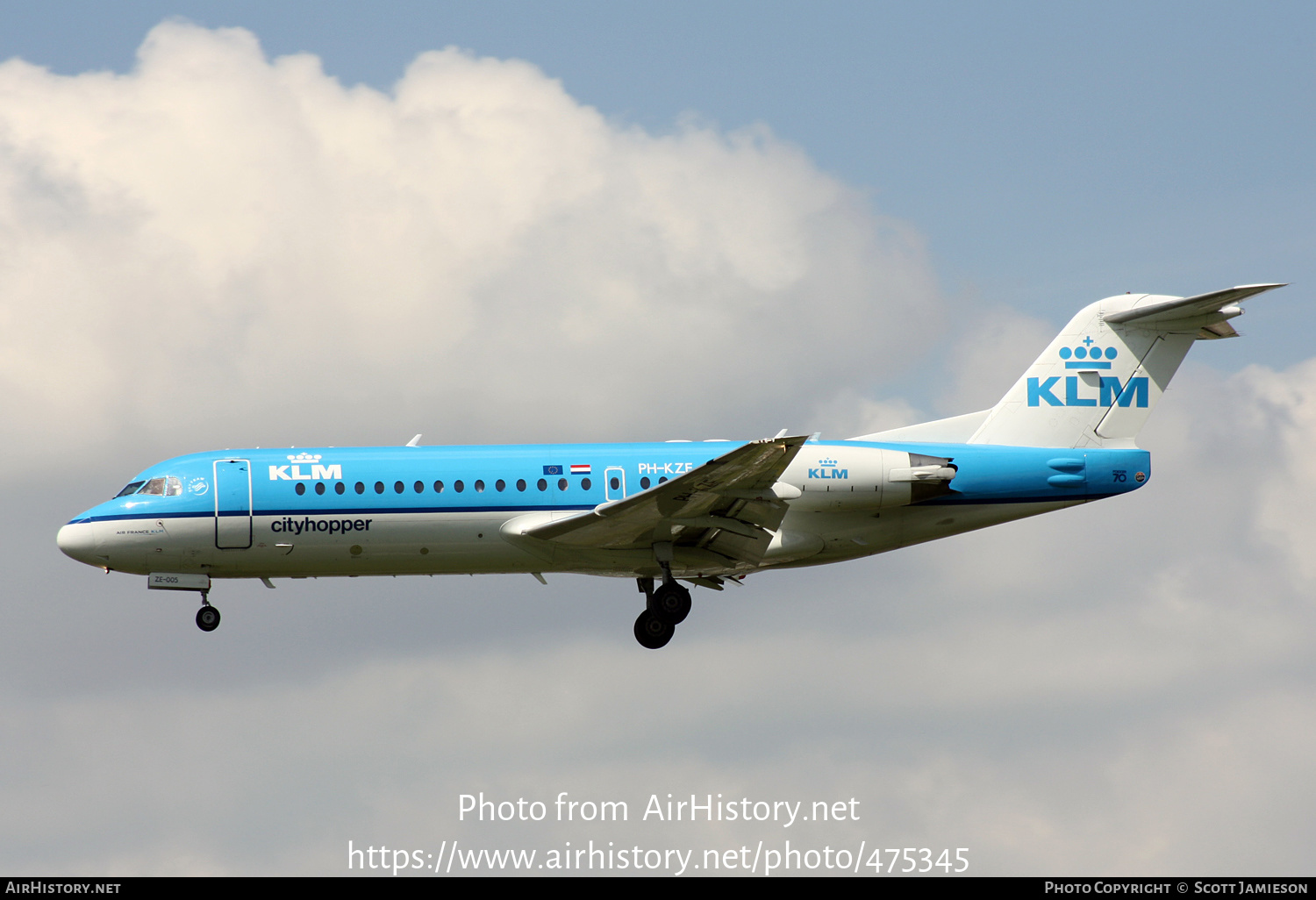 Aircraft Photo of PH-KZE | Fokker 70 (F28-0070) | KLM Cityhopper | AirHistory.net #475345