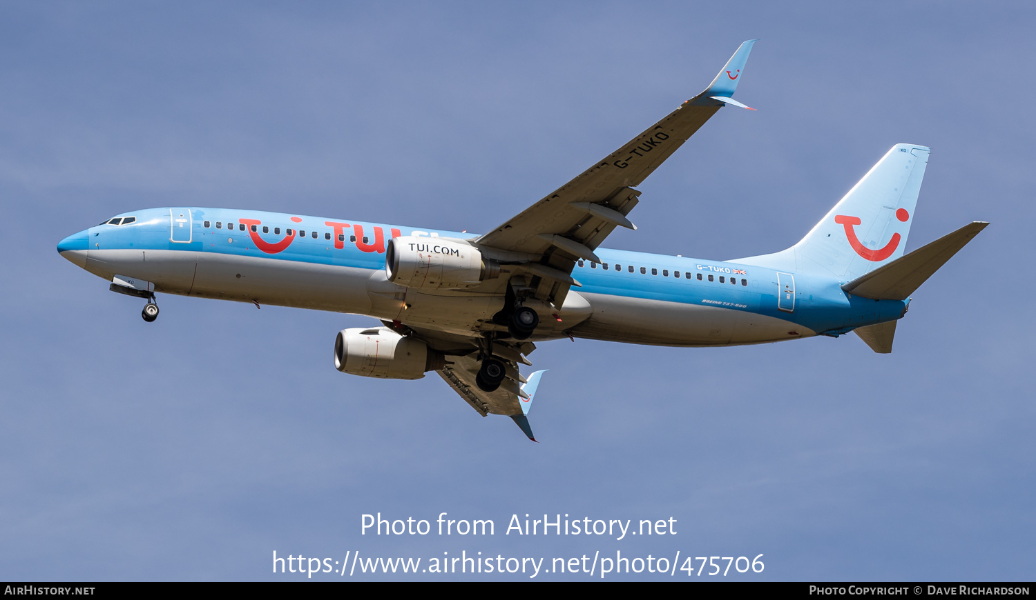 Aircraft Photo of G-TUKO | Boeing 737-8K5 | TUIfly | AirHistory.net #475706