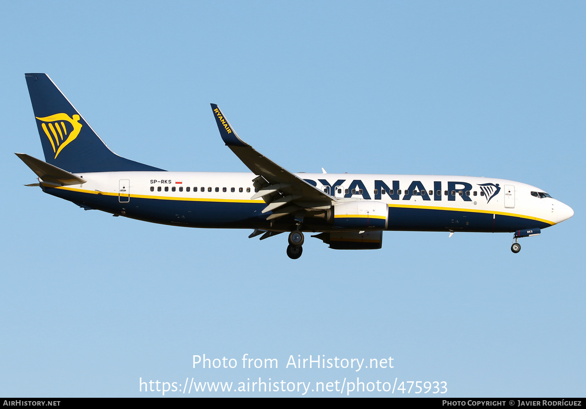 Aircraft Photo of SP-RKS | Boeing 737-8AS | Ryanair | AirHistory.net #475933