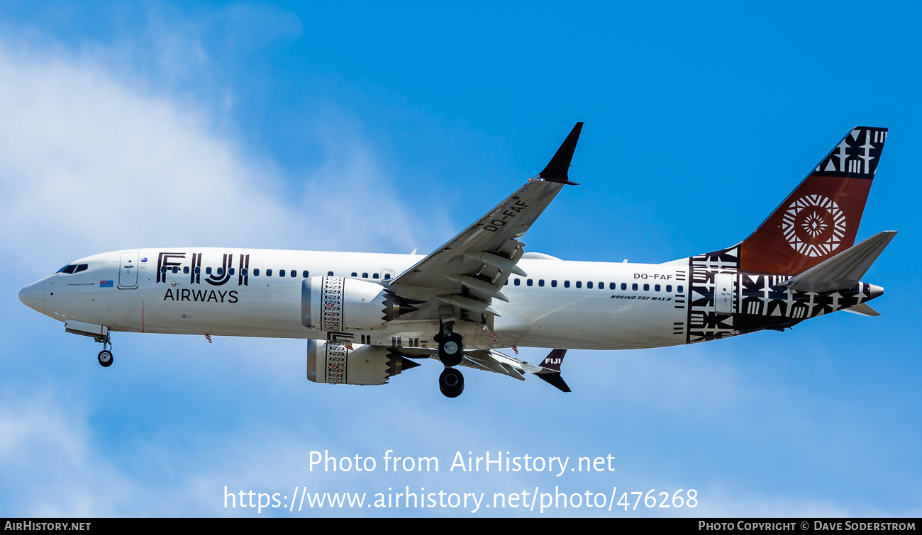 Aircraft Photo of DQ-FAF | Boeing 737-8 Max 8 | Fiji Airways | AirHistory.net #476268