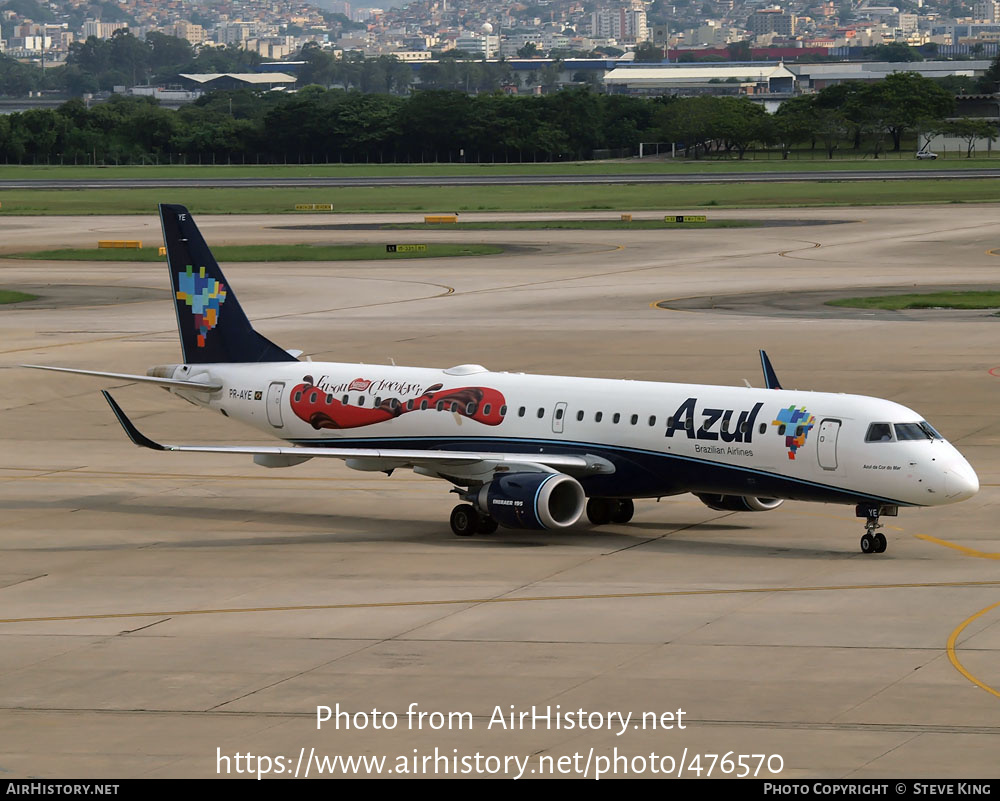 Aircraft Photo of PR-AYE | Embraer 195LR (ERJ-190-200LR) | Azul Linhas Aéreas Brasileiras | AirHistory.net #476570