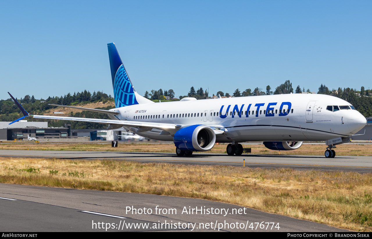 Aircraft Photo of N37534 | Boeing 737-9 Max 9 | United Airlines | AirHistory.net #476774