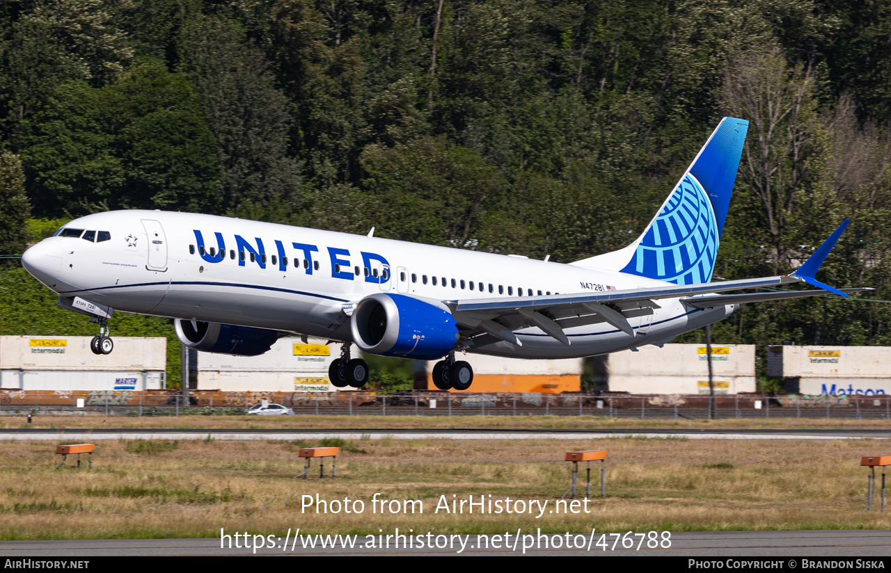 Aircraft Photo of N47281 | Boeing 737-8 Max 8 | United Airlines | AirHistory.net #476788