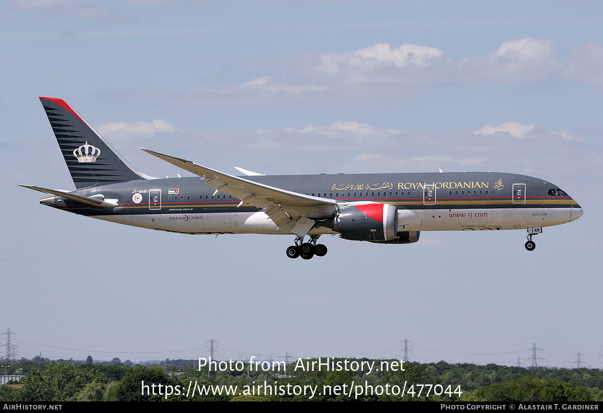 Aircraft Photo of JY-BAB | Boeing 787-8 Dreamliner | Royal Jordanian Airlines | AirHistory.net #477044