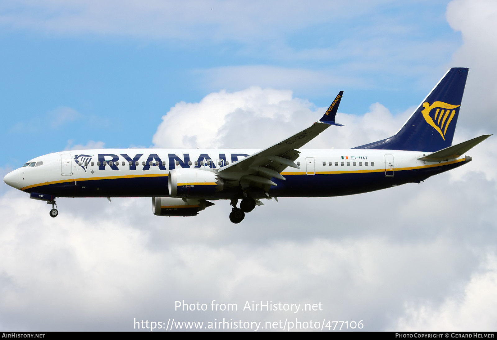 Aircraft Photo of EI-HAT | Boeing 737-8200 Max 200 | Ryanair | AirHistory.net #477106