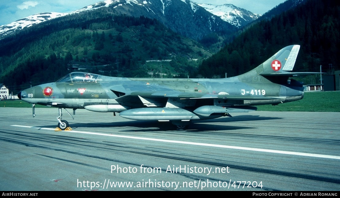 Aircraft Photo of J-4119 | Hawker Hunter F58A | Switzerland - Air Force | AirHistory.net #477204