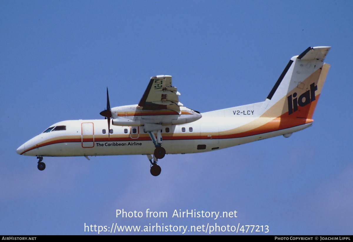 Aircraft Photo of V2-LCY | De Havilland Canada DHC-8-110 Dash 8 | LIAT - Leeward Islands Air Transport | AirHistory.net #477213