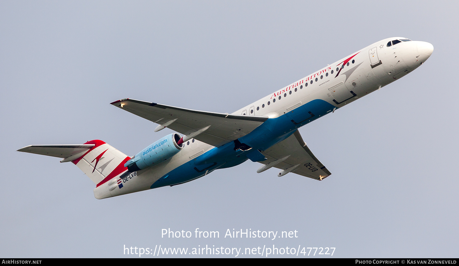 Aircraft Photo of OE-LVB | Fokker 100 (F28-0100) | Austrian Arrows | AirHistory.net #477227