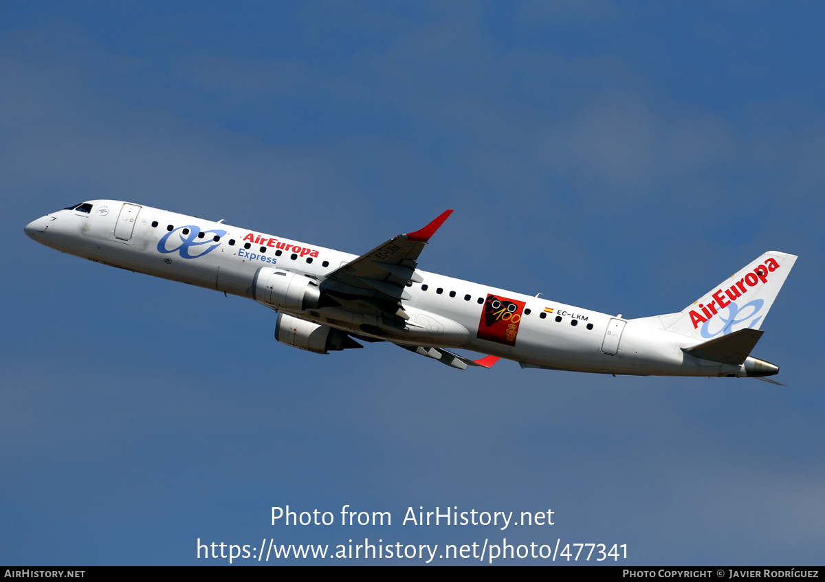 Aircraft Photo of EC-LKM | Embraer 195LR (ERJ-190-200LR) | Air Europa Express | AirHistory.net #477341