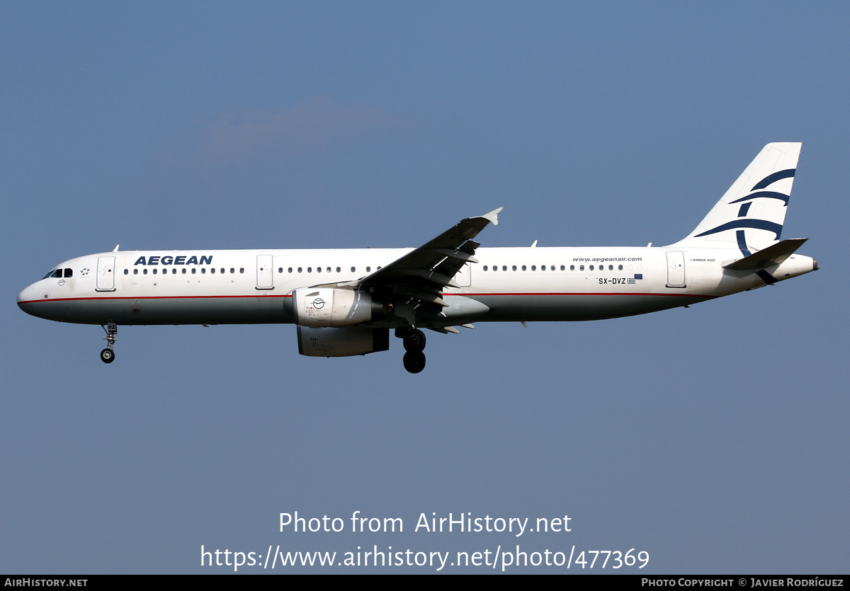 Aircraft Photo of SX-DVZ | Airbus A321-231 | Aegean Airlines | AirHistory.net #477369