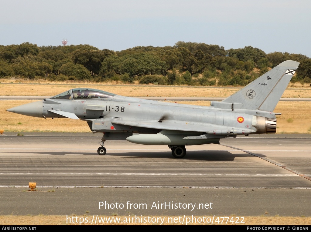 Aircraft Photo of C.16-38 | Eurofighter EF-2000 Typhoon | Spain - Air Force | AirHistory.net #477422