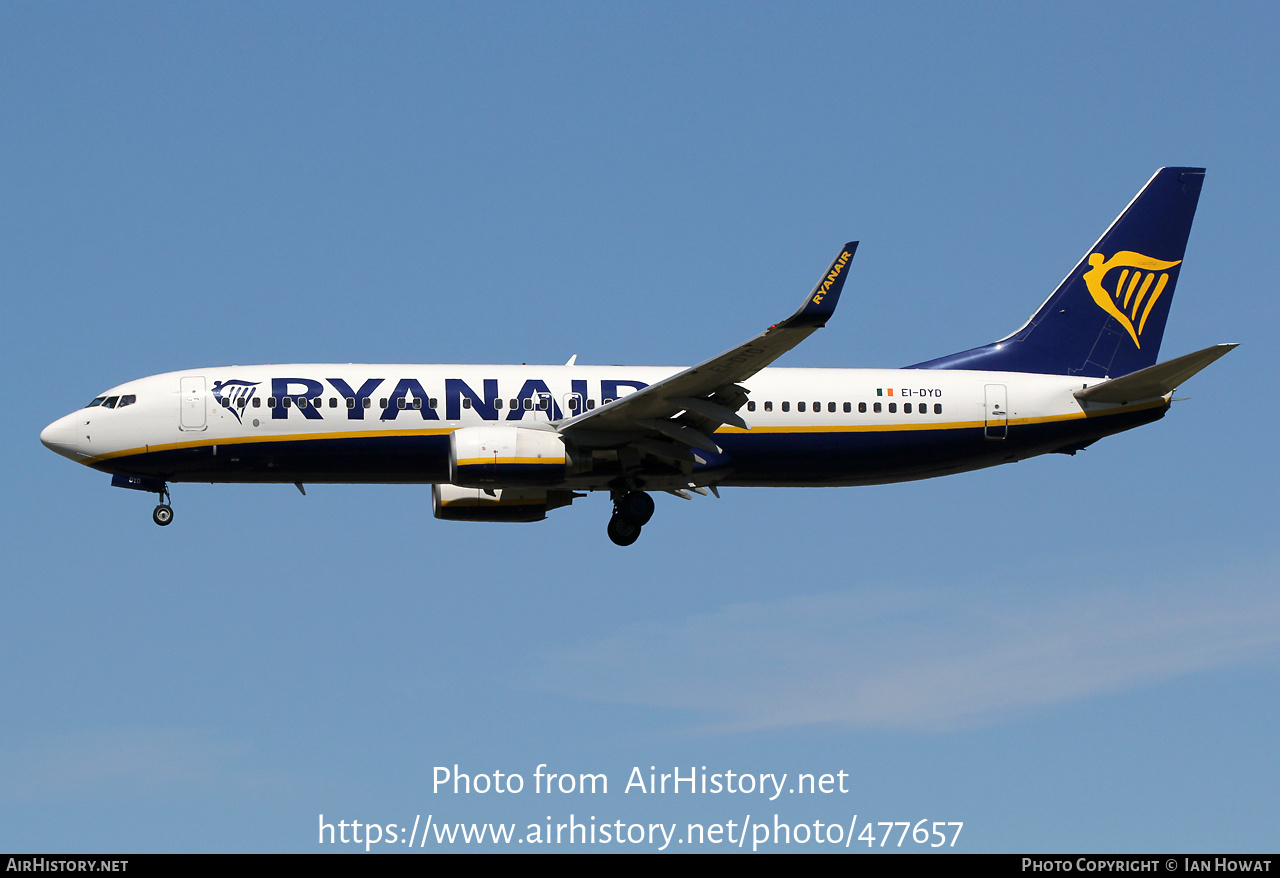 Aircraft Photo of EI-DYD | Boeing 737-8AS | Ryanair | AirHistory.net #477657