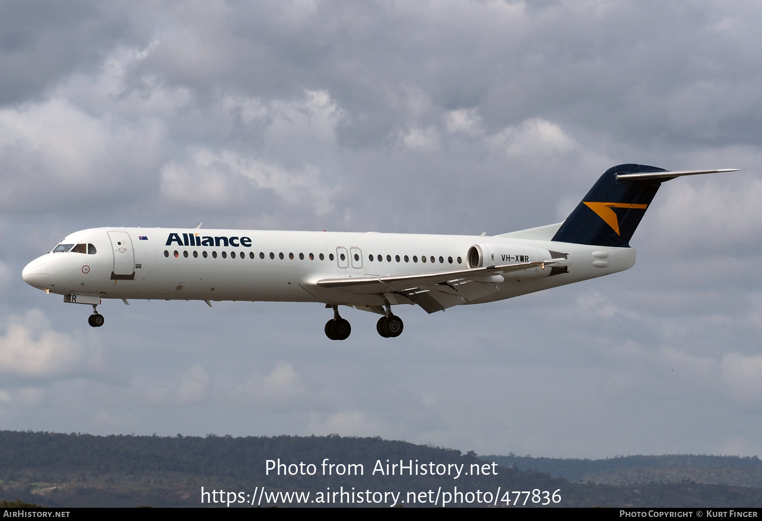 Aircraft Photo of VH-XWR | Fokker 100 (F28-0100) | Alliance Airlines | AirHistory.net #477836