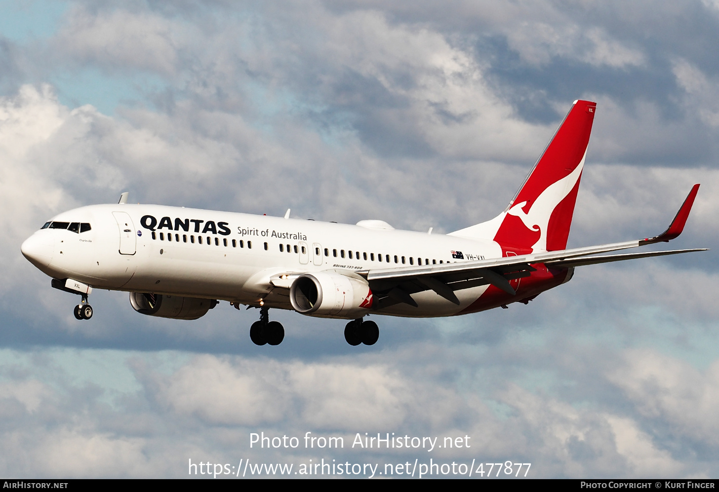 Aircraft Photo of VH-VXL | Boeing 737-838 | Qantas | AirHistory.net #477877