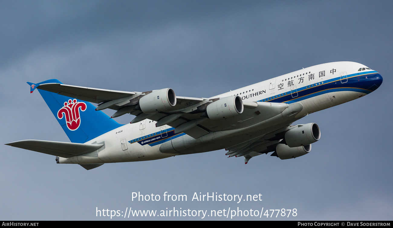 Aircraft Photo of B-6136 | Airbus A380-841 | China Southern Airlines | AirHistory.net #477878