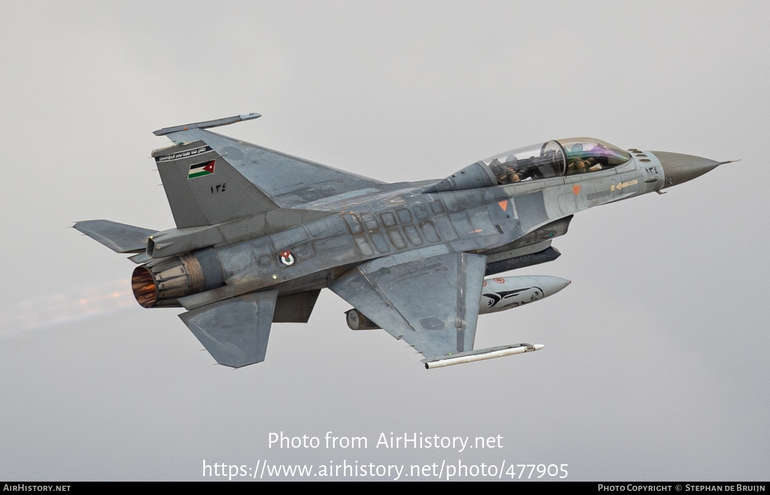 Aircraft Photo of 134 | General Dynamics F-16BM Fighting Falcon | Jordan - Air Force | AirHistory.net #477905